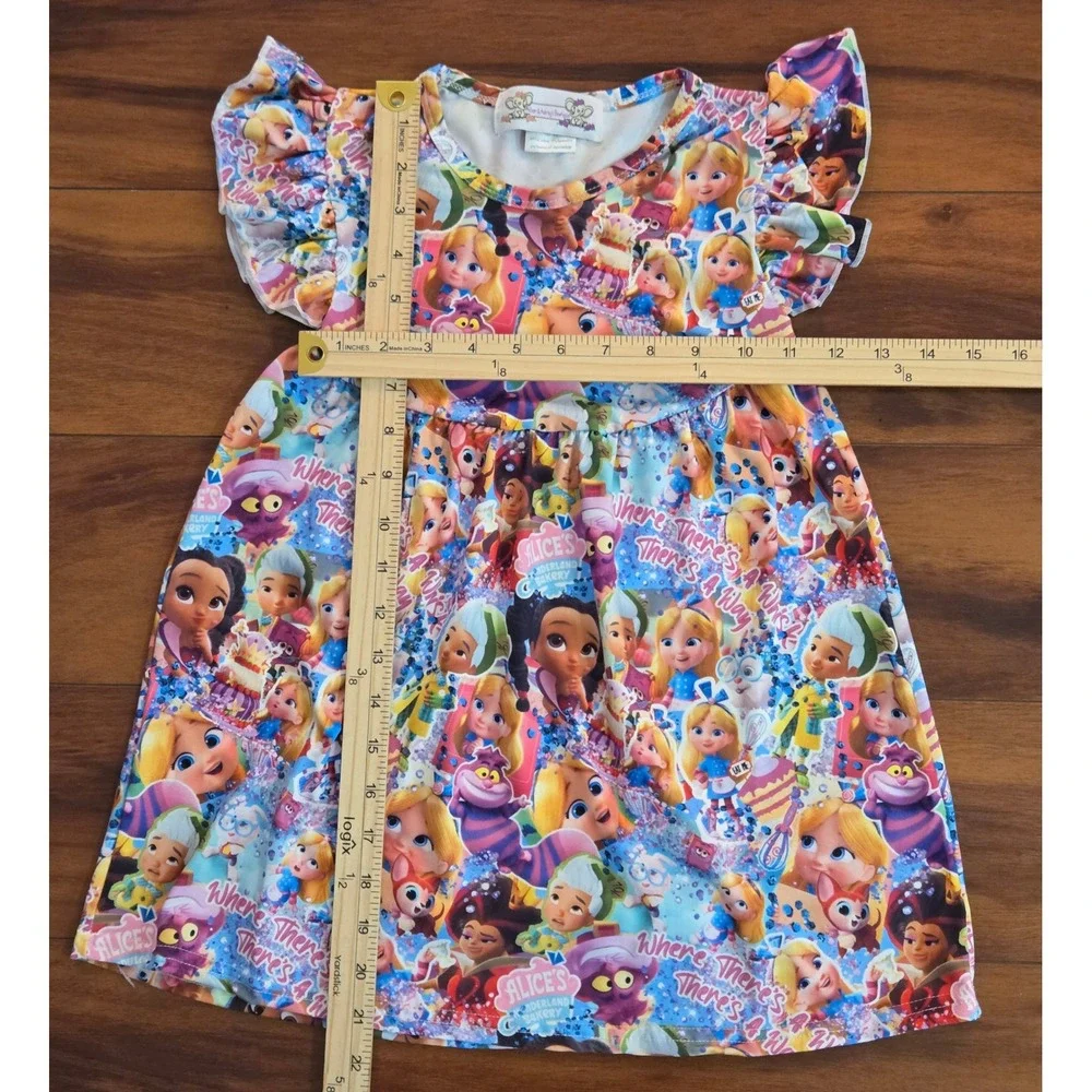 Allison & Aubrey's‎ Bowtique Alice's Wonderland Bakery Flutter Sleeve Dress 4T